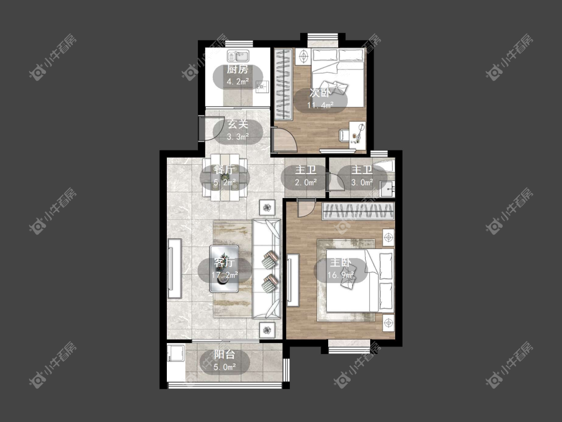 镇江凰嘉花苑在售二手房源户型图_小牛看房