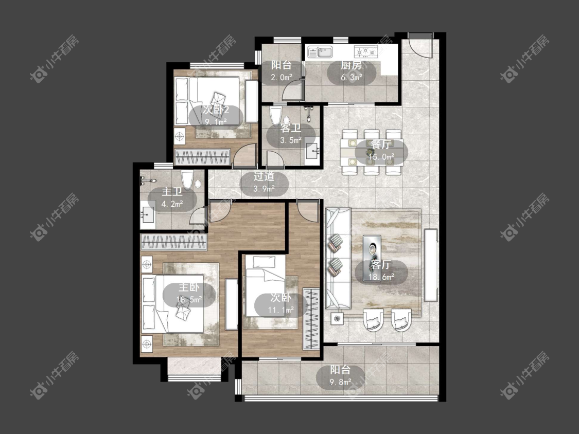 镇江恒大名都二三期在售二手房源户型图_小牛看房