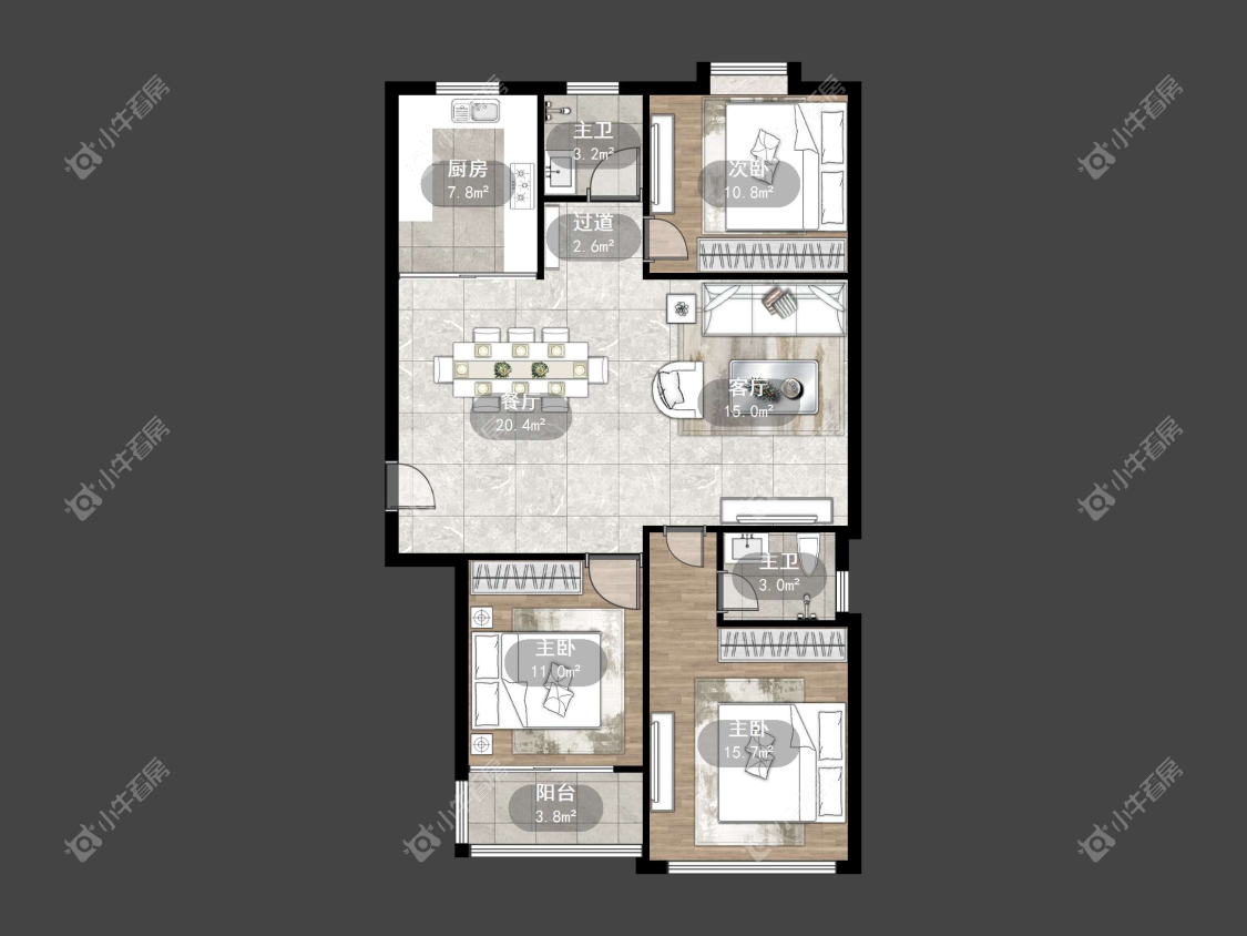 镇江南门花园在售二手房源户型图_小牛看房