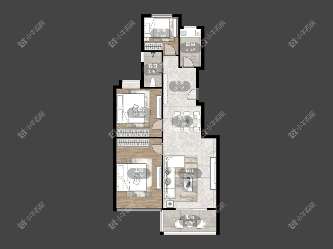 镇江汇金天地在售二手房源户型图_小牛看房