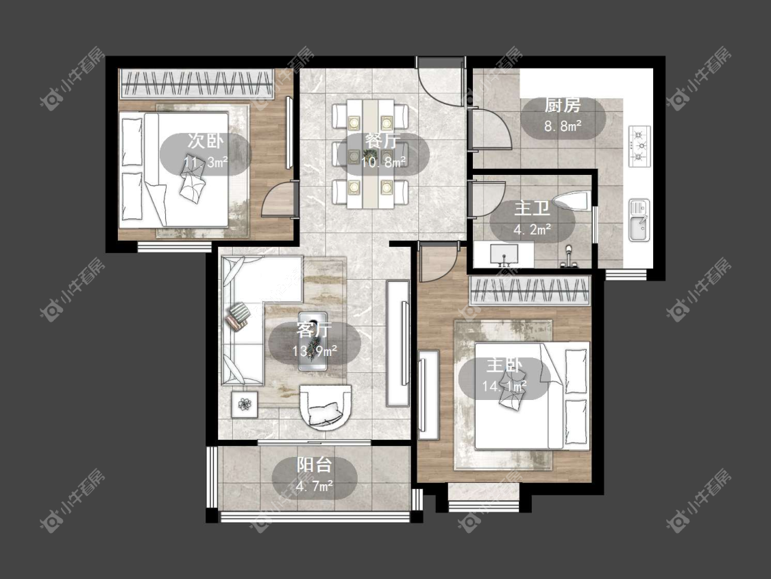 镇江华都锦城在售二手房源户型图_小牛看房