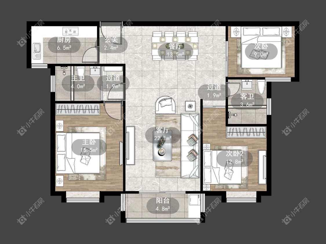 镇江信达香堤国际在售二手房源户型图_小牛看房