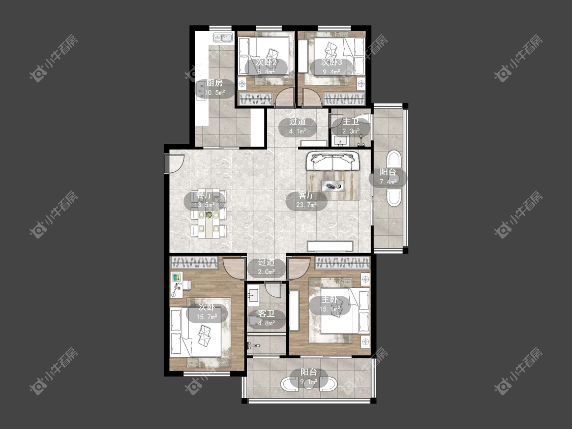 镇江珑蟠里在售二手房源户型图_小牛看房