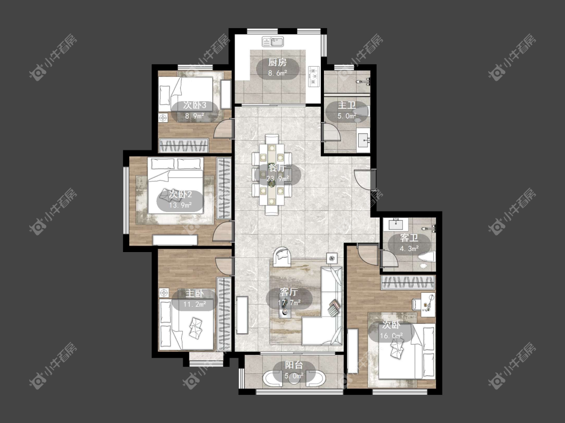 镇江欧洲城在售二手房源户型图_小牛看房