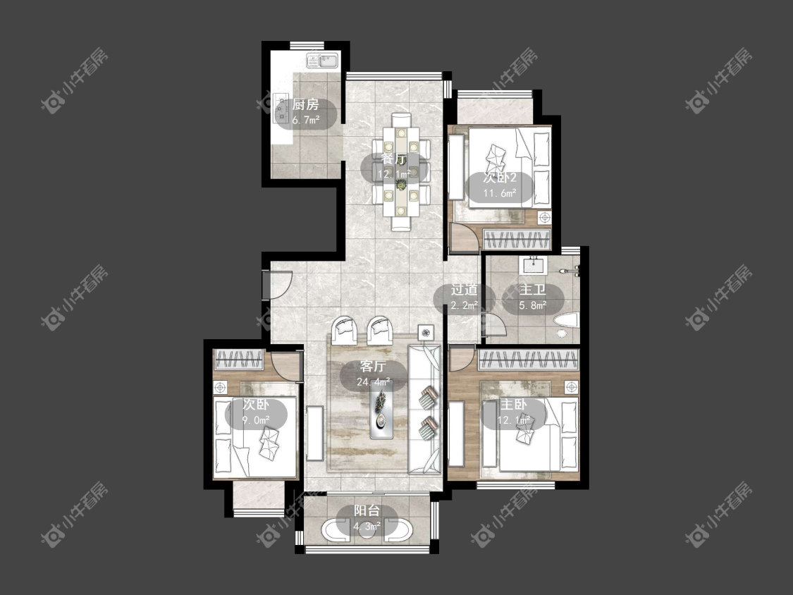 镇江金色家园在售二手房源户型图_小牛看房
