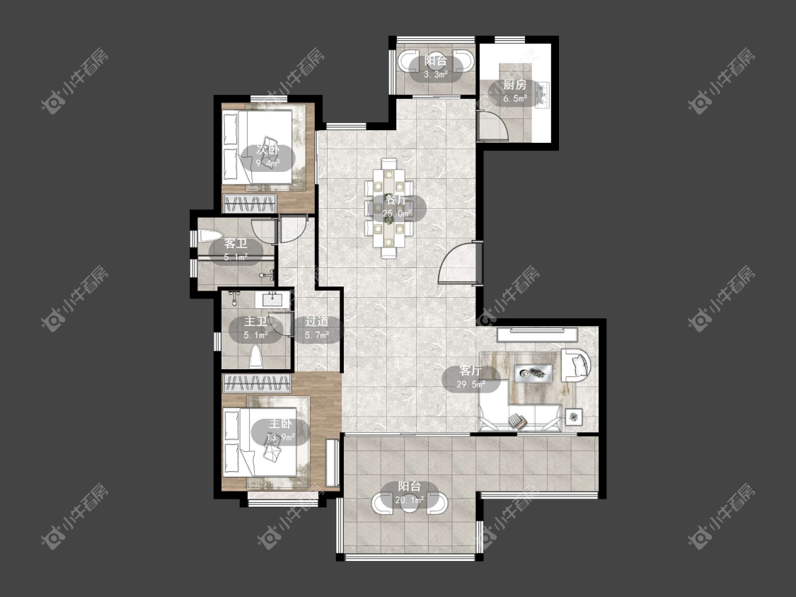 镇江天波城在售二手房源户型图_小牛看房