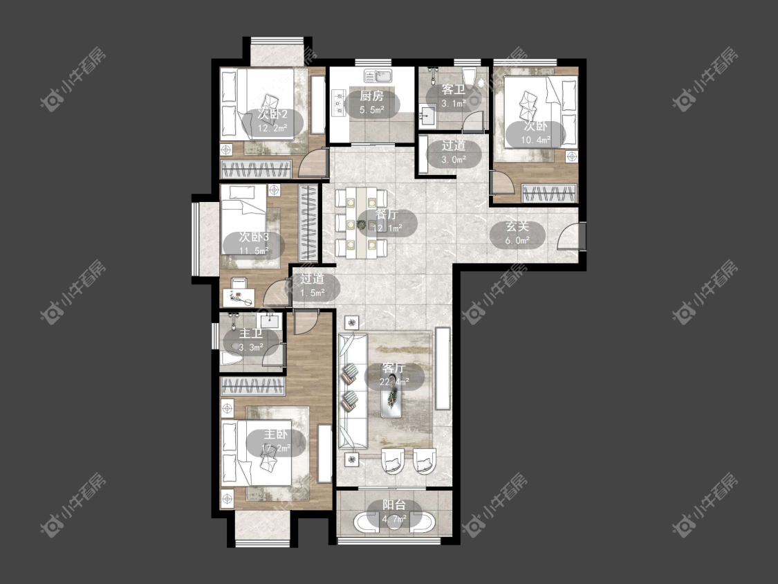 镇江南门花园在售二手房源户型图_小牛看房