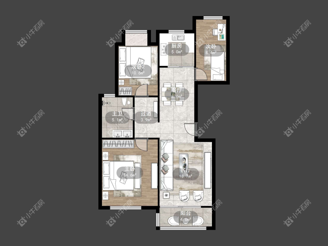 镇江锦尚名都在售二手房源户型图_小牛看房
