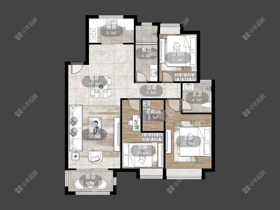 镇江荣城国际一期在售二手房源户型图_小牛看房