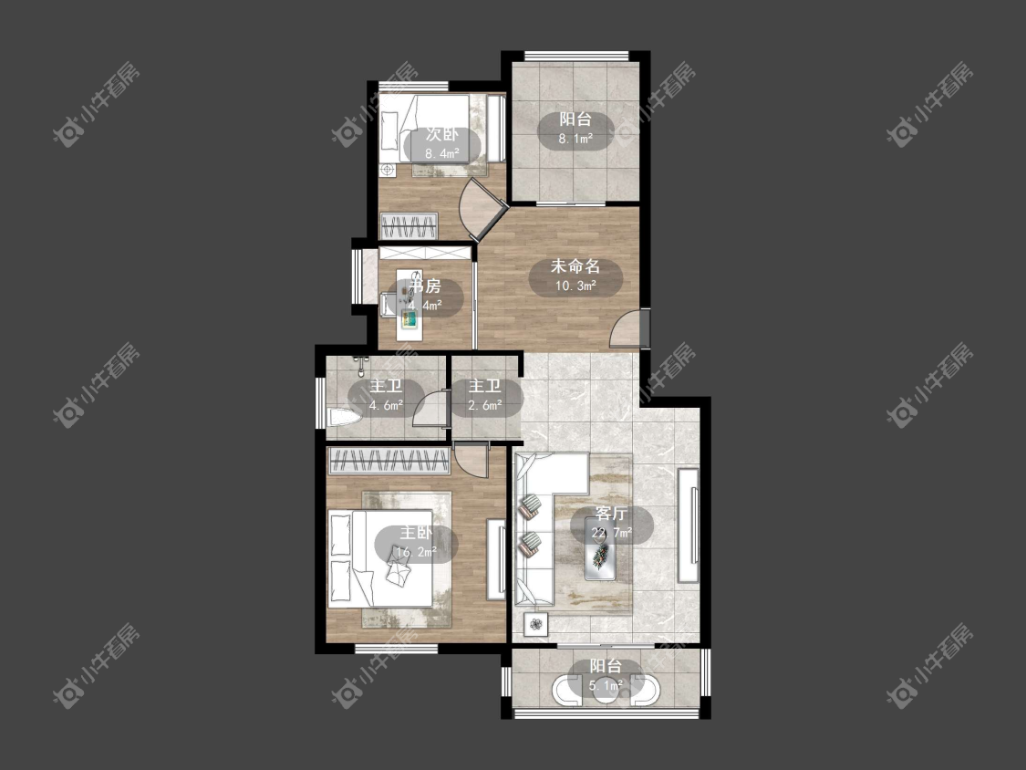 镇江天波城在售二手房源户型图_小牛看房