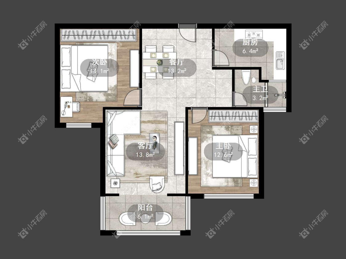 镇江滨河凤凰城在售二手房源户型图_小牛看房