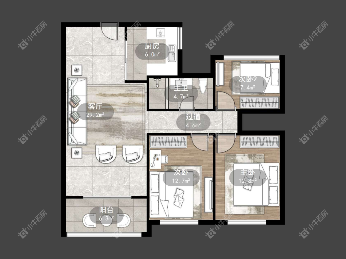 镇江华都幸福里在售二手房源户型图_小牛看房