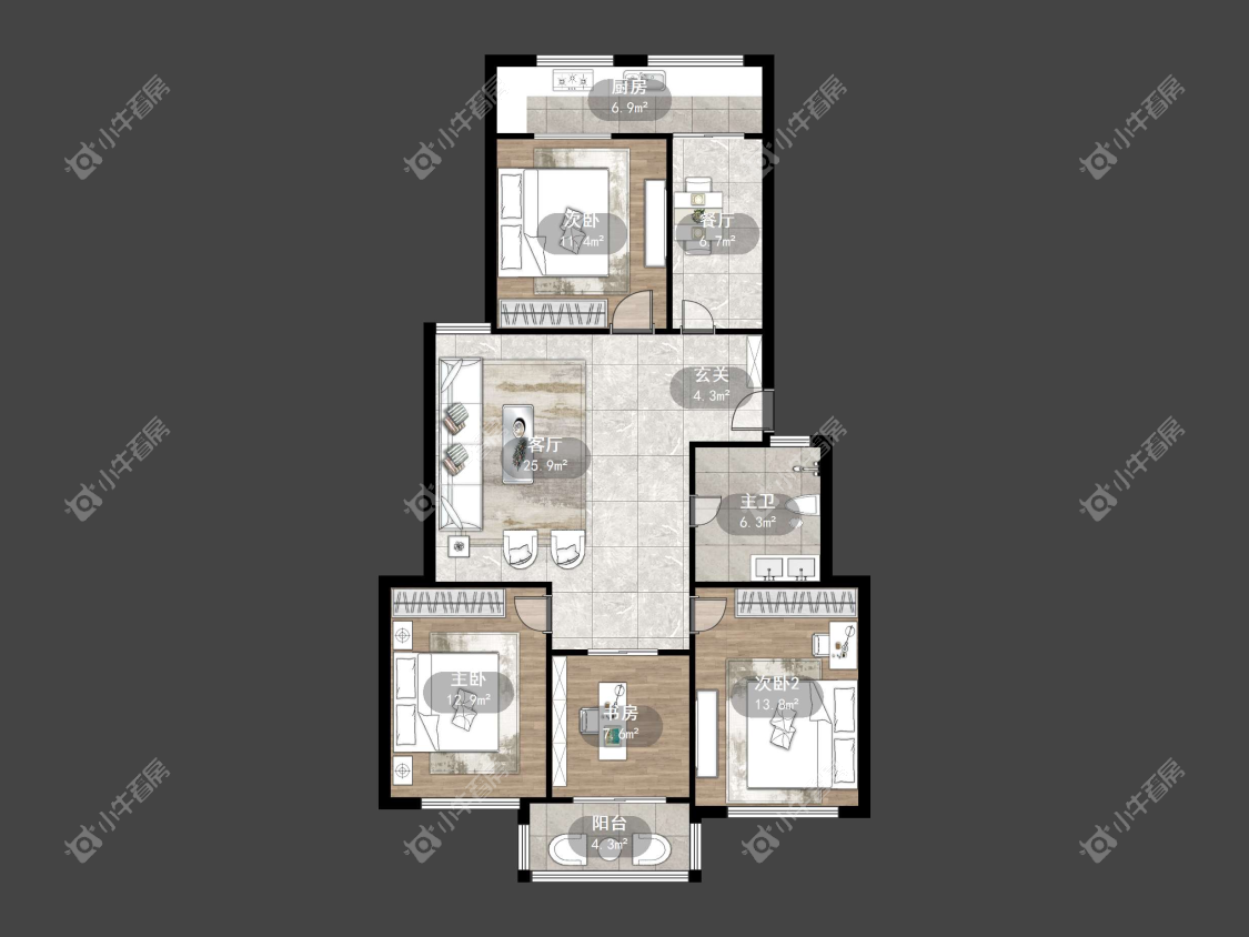 镇江平楼下在售二手房源户型图_小牛看房