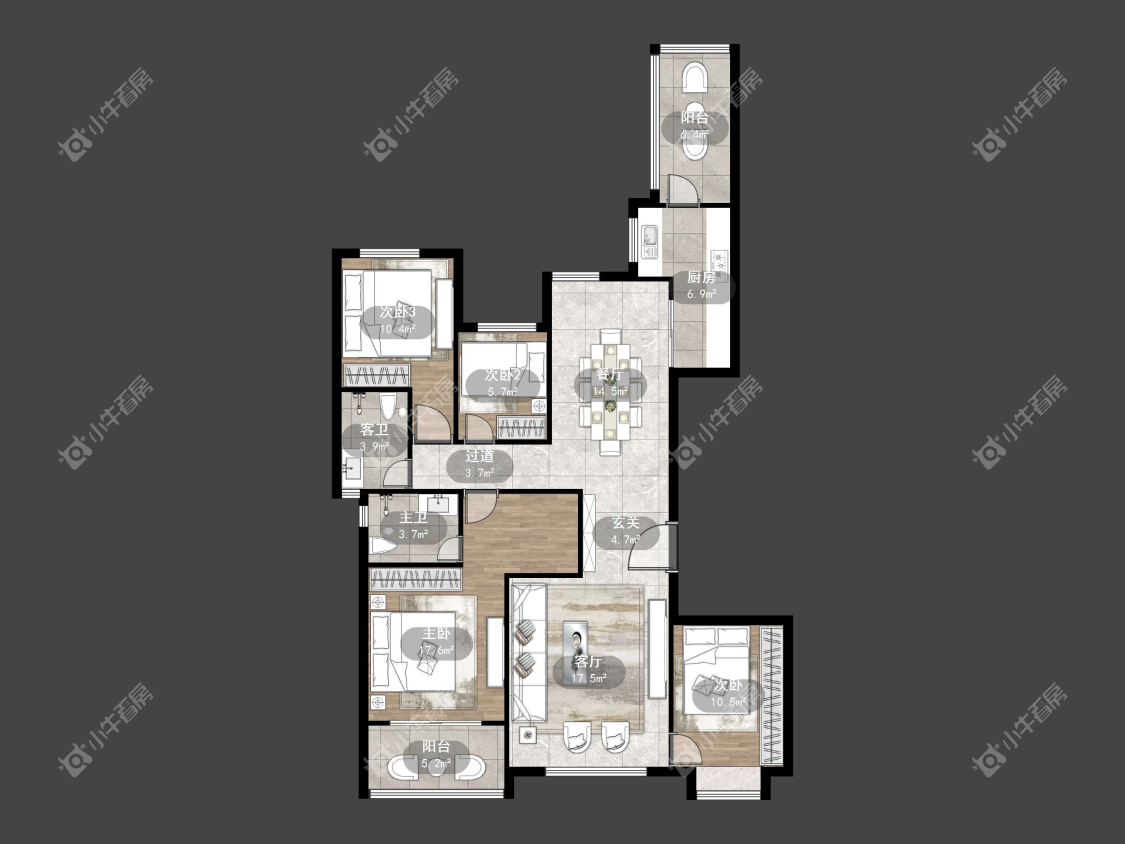 镇江恒大名都二三期在售二手房源户型图_小牛看房