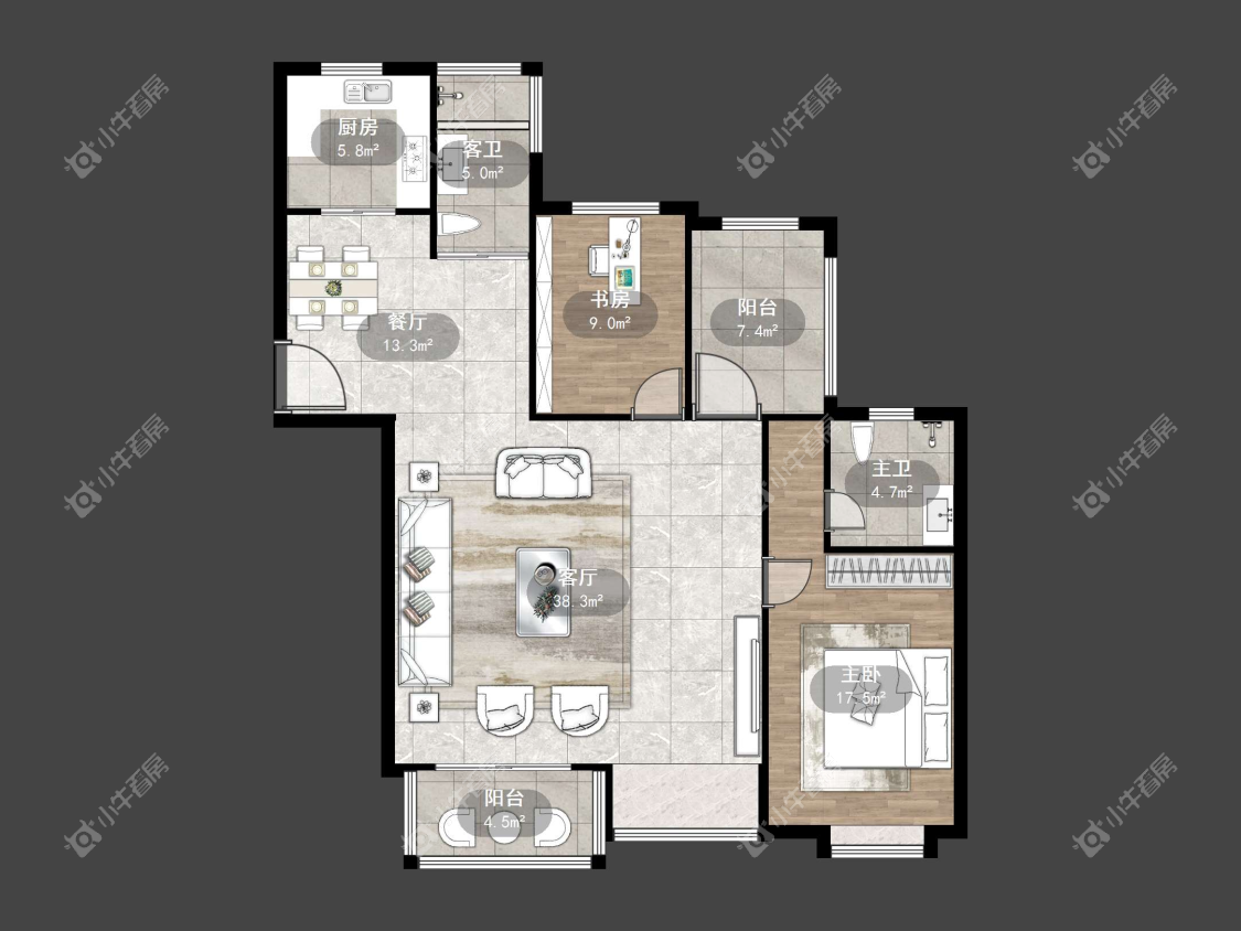 镇江信达香堤国际在售二手房源户型图_小牛看房
