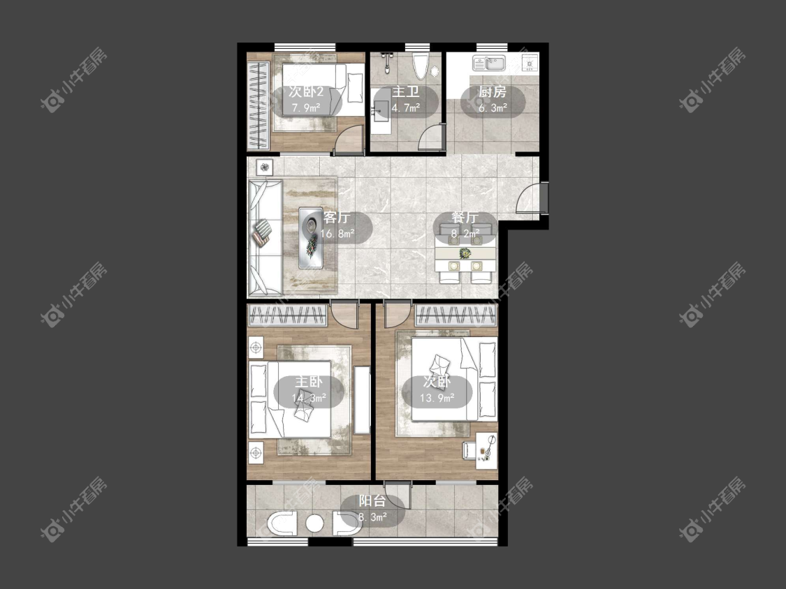 镇江金谷小区在售二手房源户型图_小牛看房
