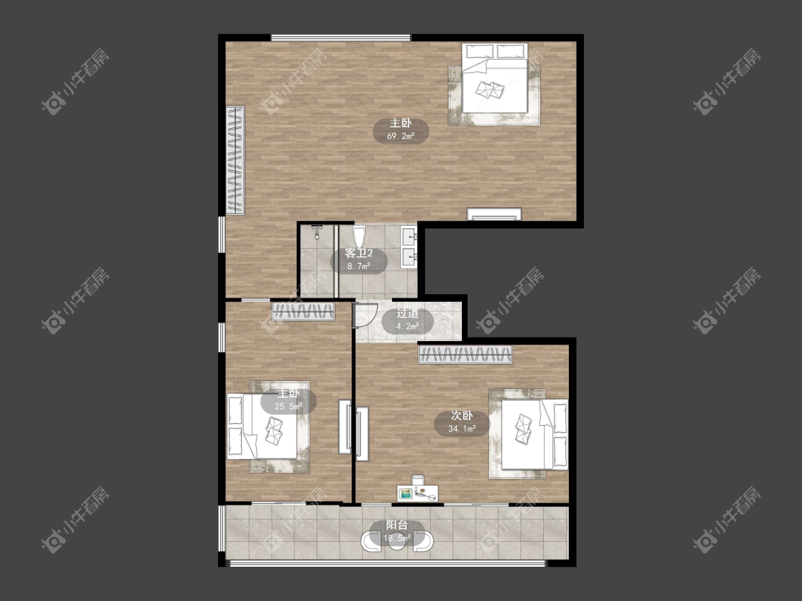 镇江大亚第一城别墅在售二手房源户型图_小牛看房