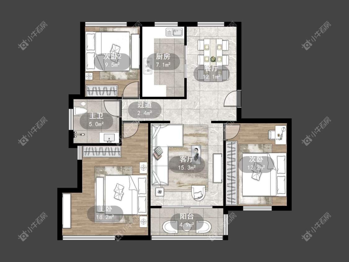 镇江佳景天城在售二手房源户型图_小牛看房