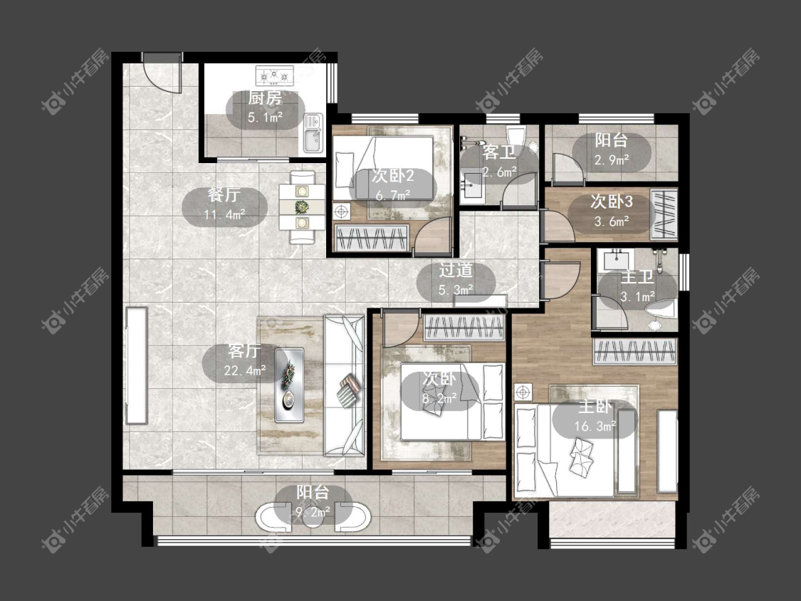 镇江远洋心里在售二手房源户型图_小牛看房
