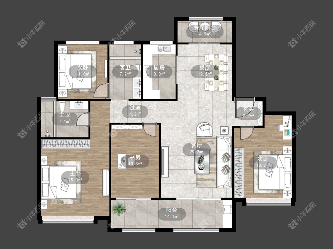 镇江中南君悦府中南一期在售二手房源户型图_小牛看房