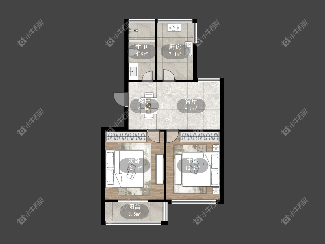 镇江华南新村在售二手房源户型图_小牛看房