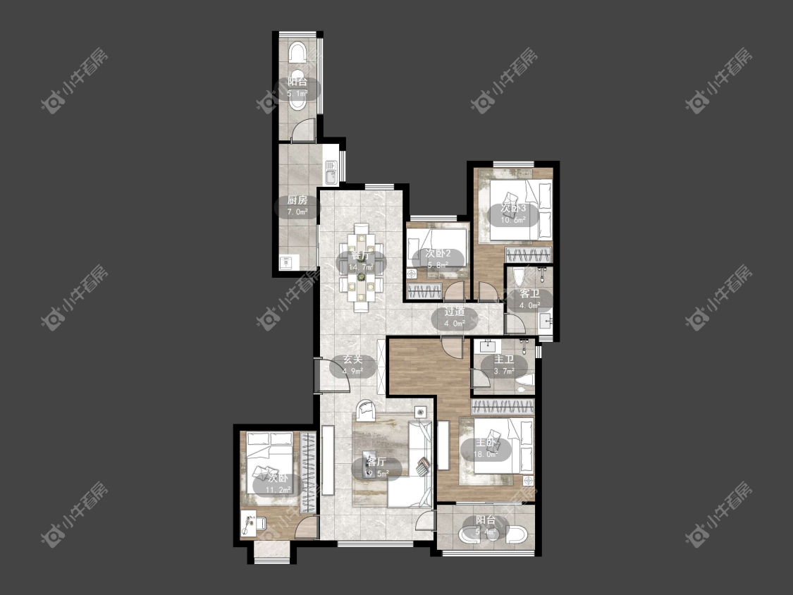 镇江恒大名都二三期在售二手房源户型图_小牛看房