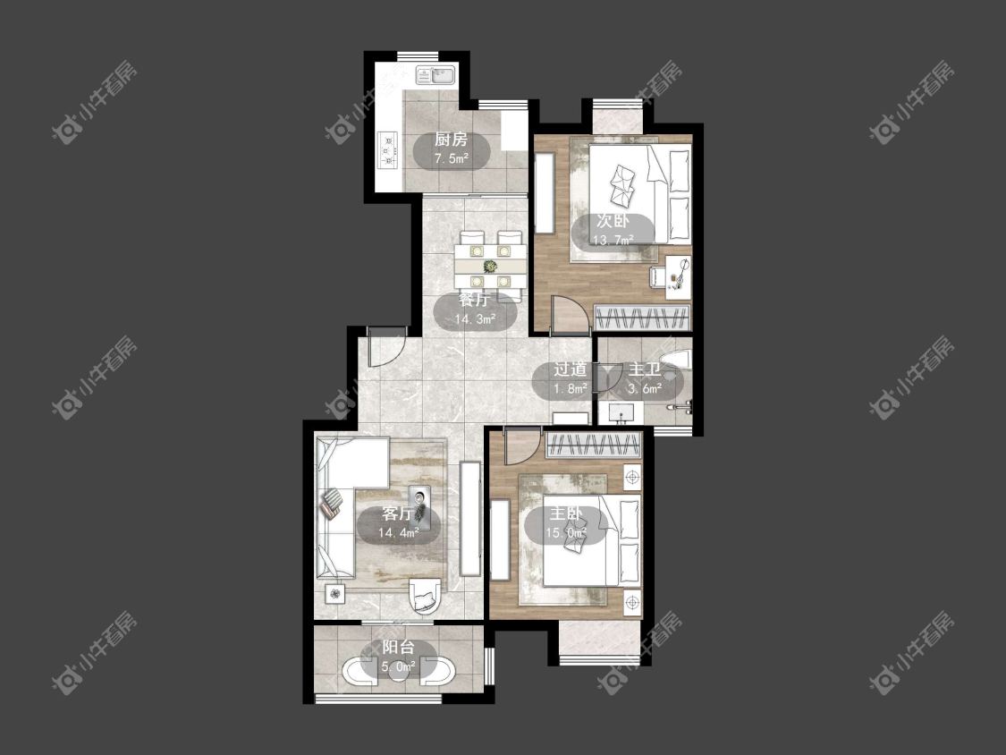 镇江南方名居在售二手房源户型图_小牛看房