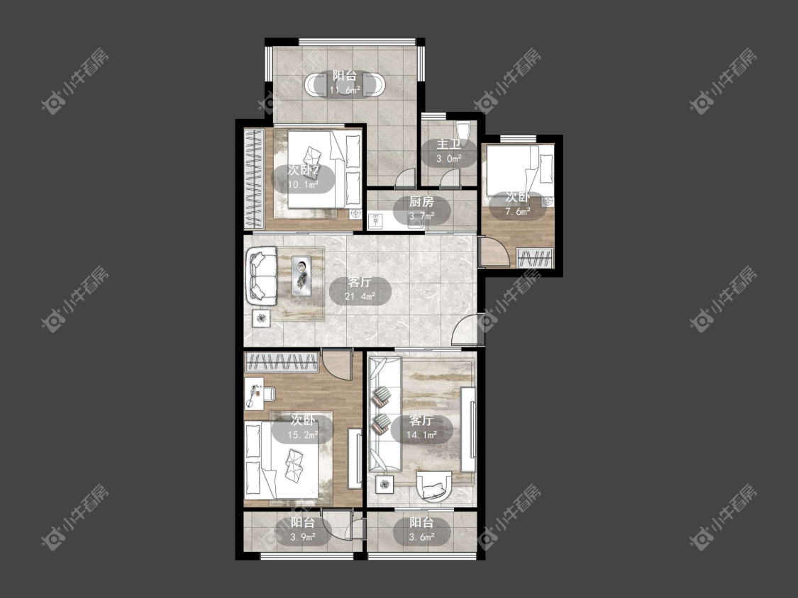 镇江华阳商城在售二手房源户型图_小牛看房