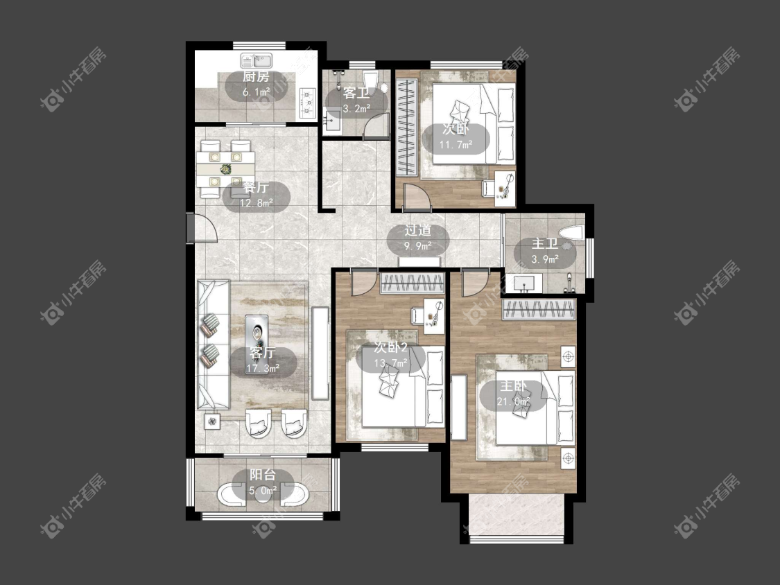 镇江佳景天城在售二手房源户型图_小牛看房