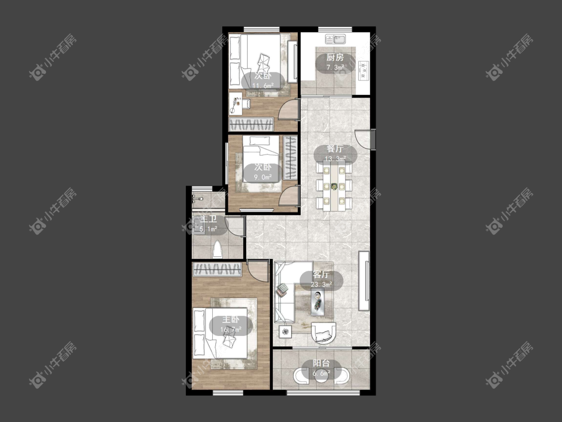 镇江华都幸福里在售二手房源户型图_小牛看房