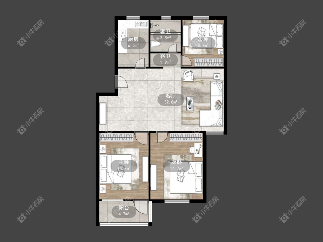 镇江万善园二村在售二手房源户型图_小牛看房