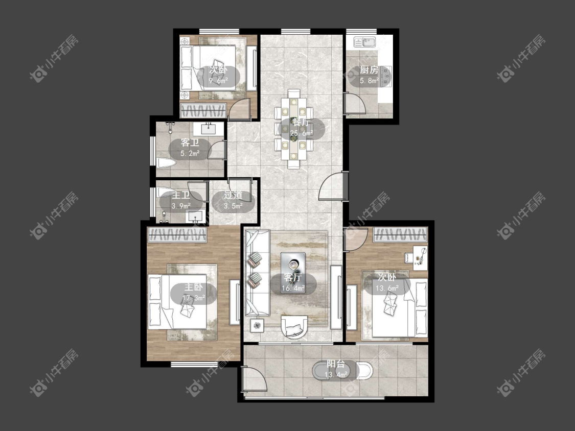 镇江珑蟠里在售二手房源户型图_小牛看房