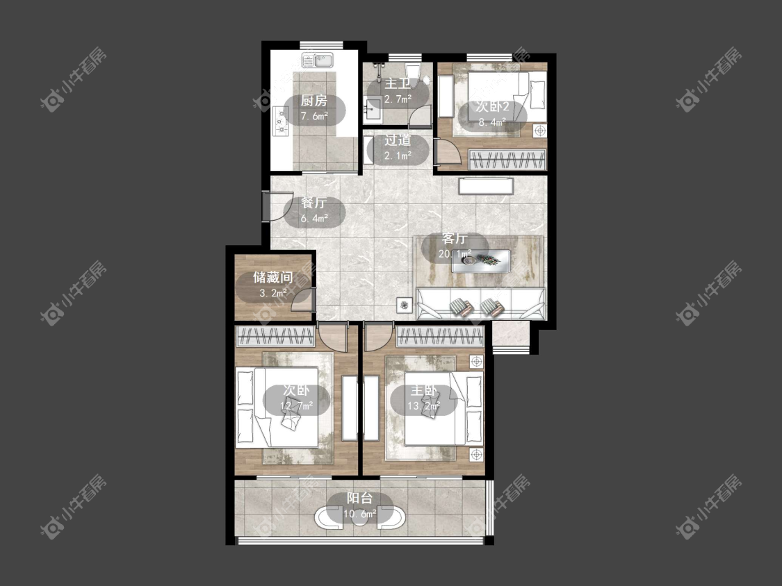 镇江华南园中园在售二手房源户型图_小牛看房