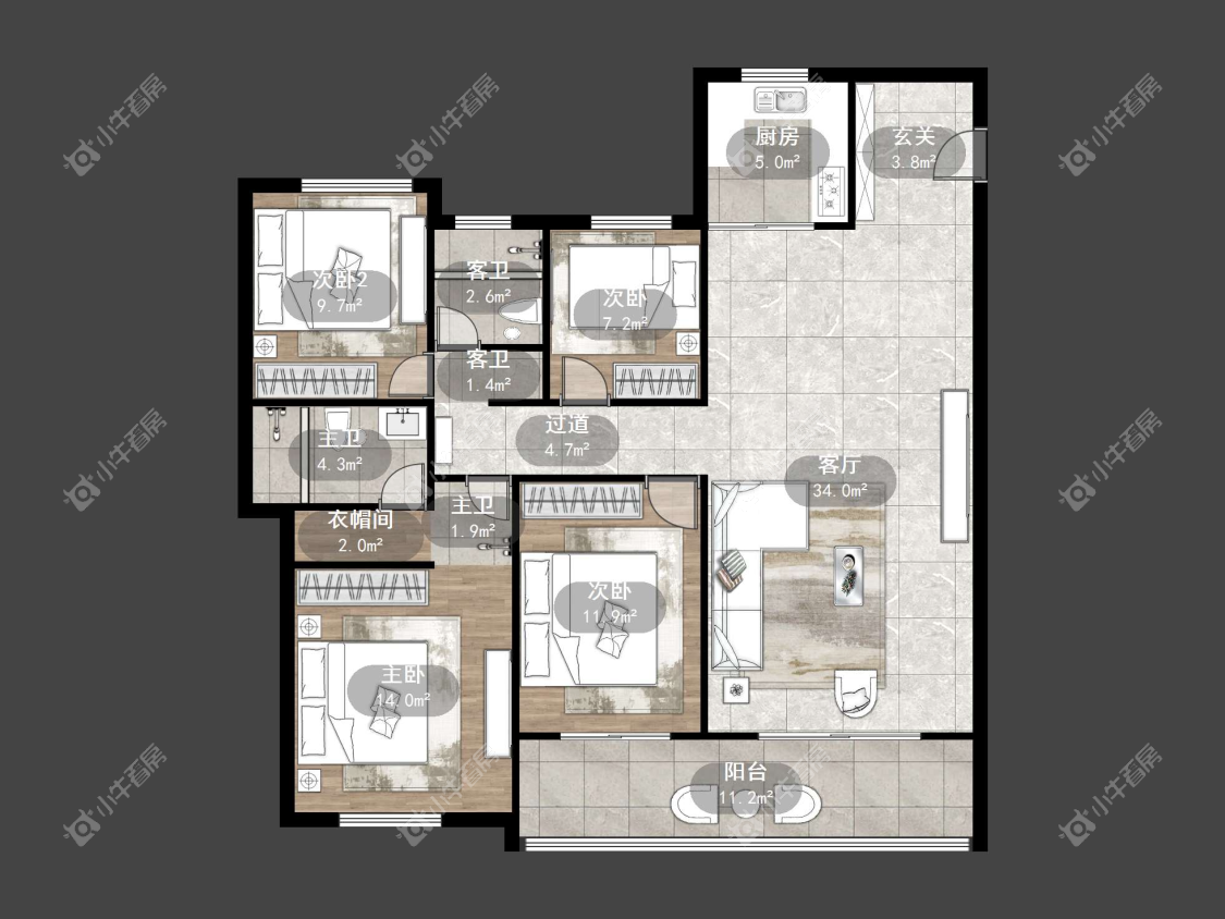 镇江吾悦华府金郡（丹阳）在售二手房源户型图_小牛看房