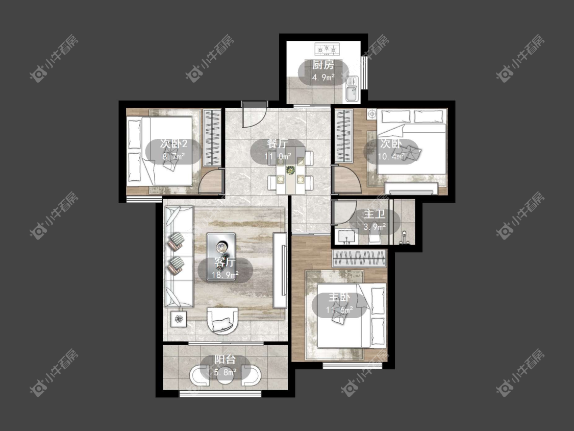 镇江吾悦华府（丹阳）在售二手房源户型图_小牛看房