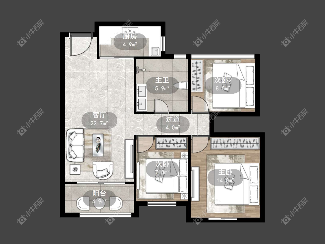 镇江佳景天城在售二手房源户型图_小牛看房