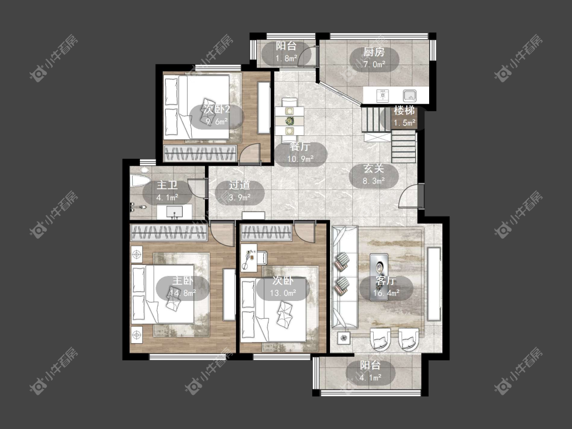 镇江天波城在售二手房源户型图_小牛看房