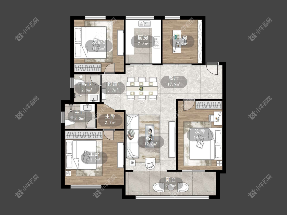 镇江荣城国际（中央公馆）在售二手房源户型图_小牛看房