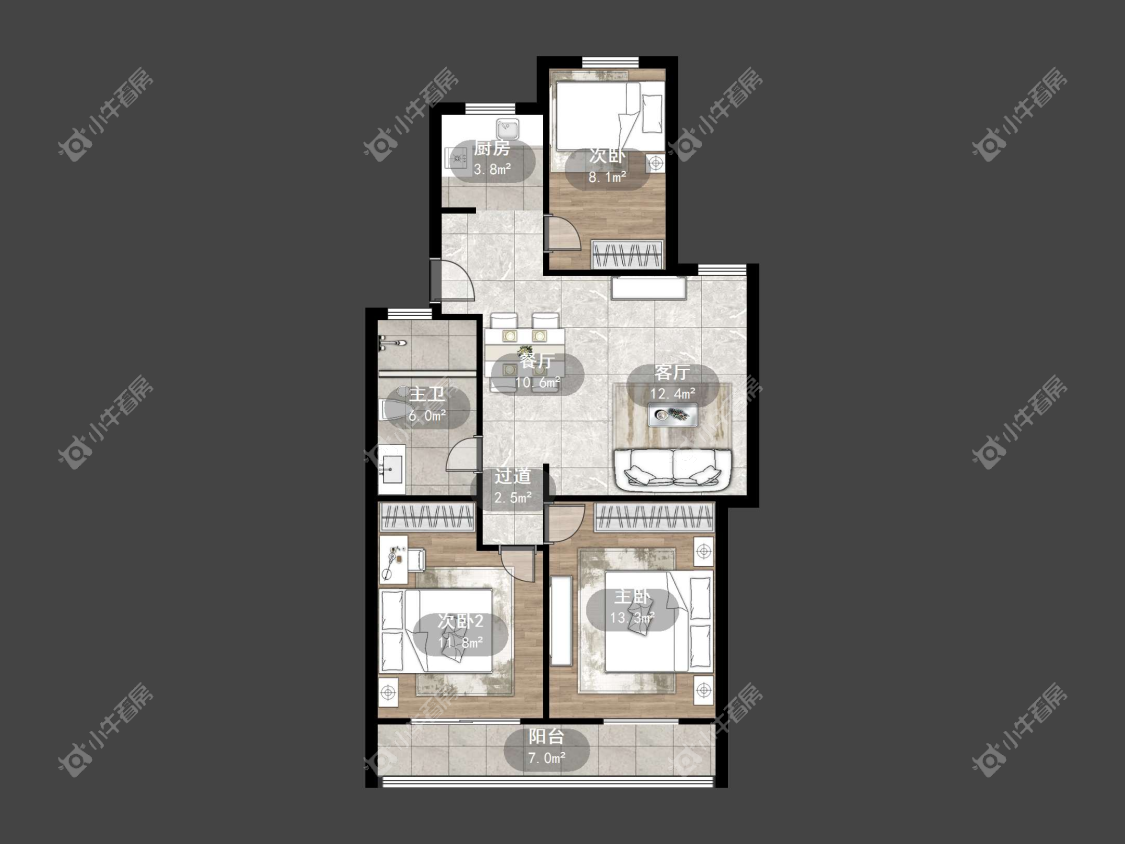 镇江体育小区在售二手房源户型图_小牛看房