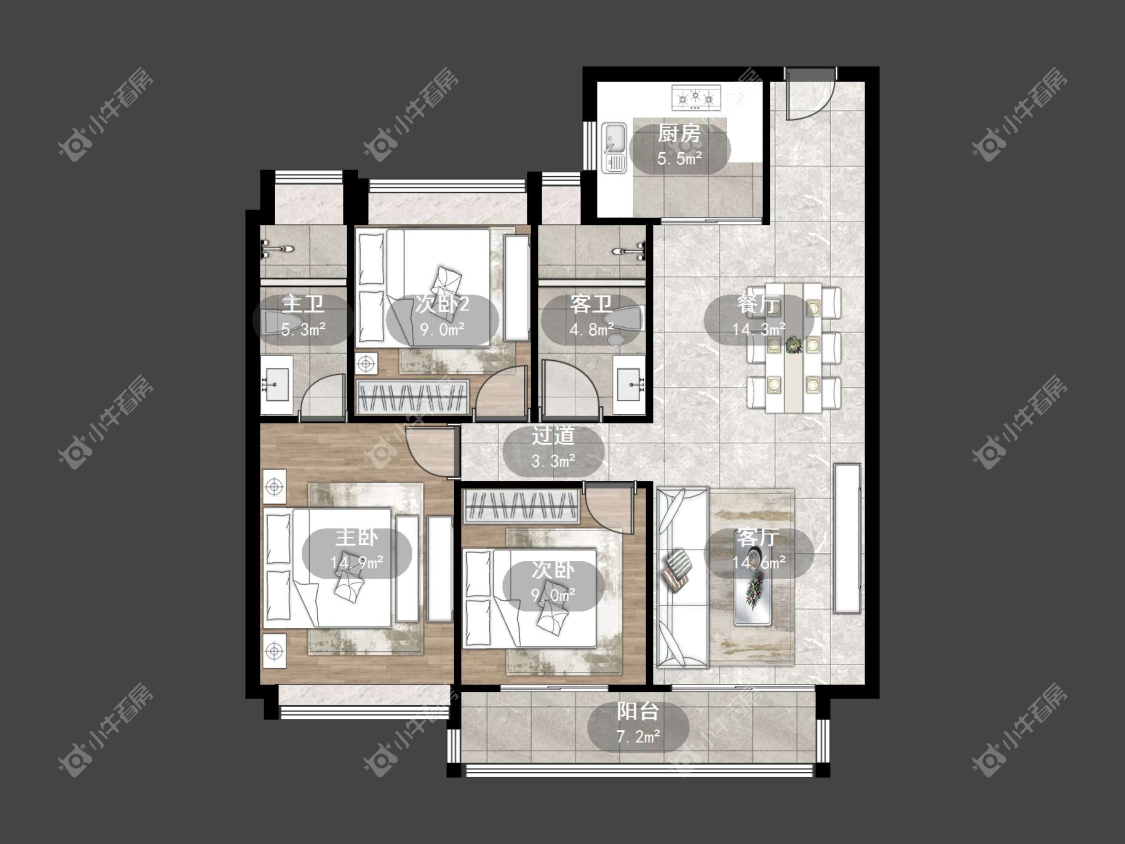 镇江碧桂园樾府在售二手房源户型图_小牛看房