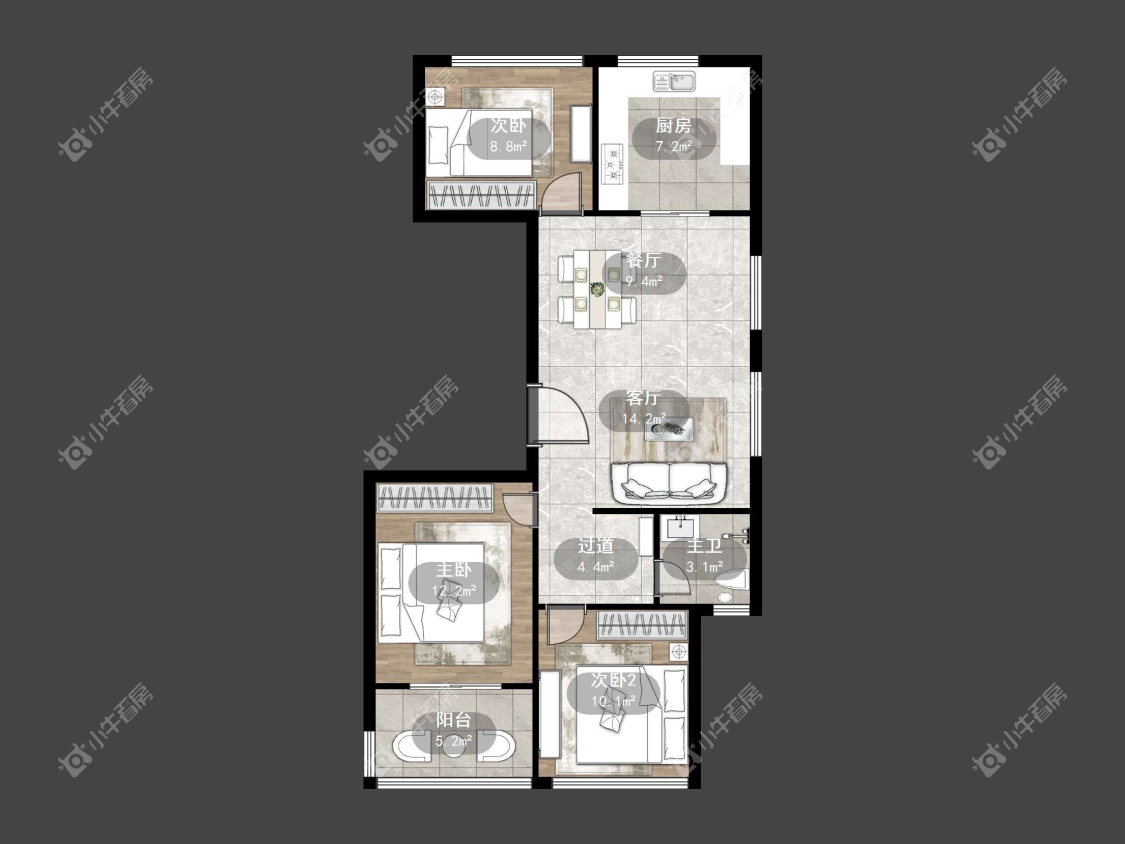 镇江天怡南郡在售二手房源户型图_小牛看房