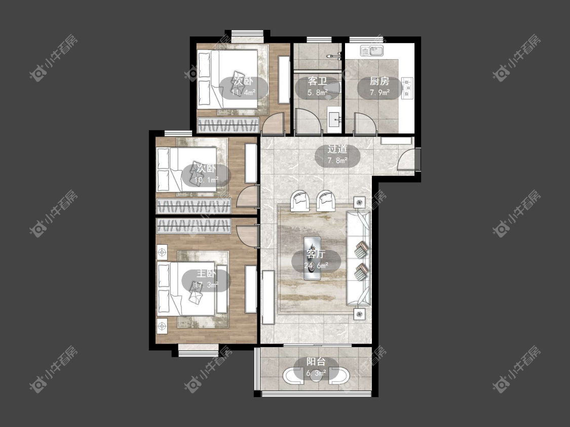 镇江嘉荟新城在售二手房源户型图_小牛看房