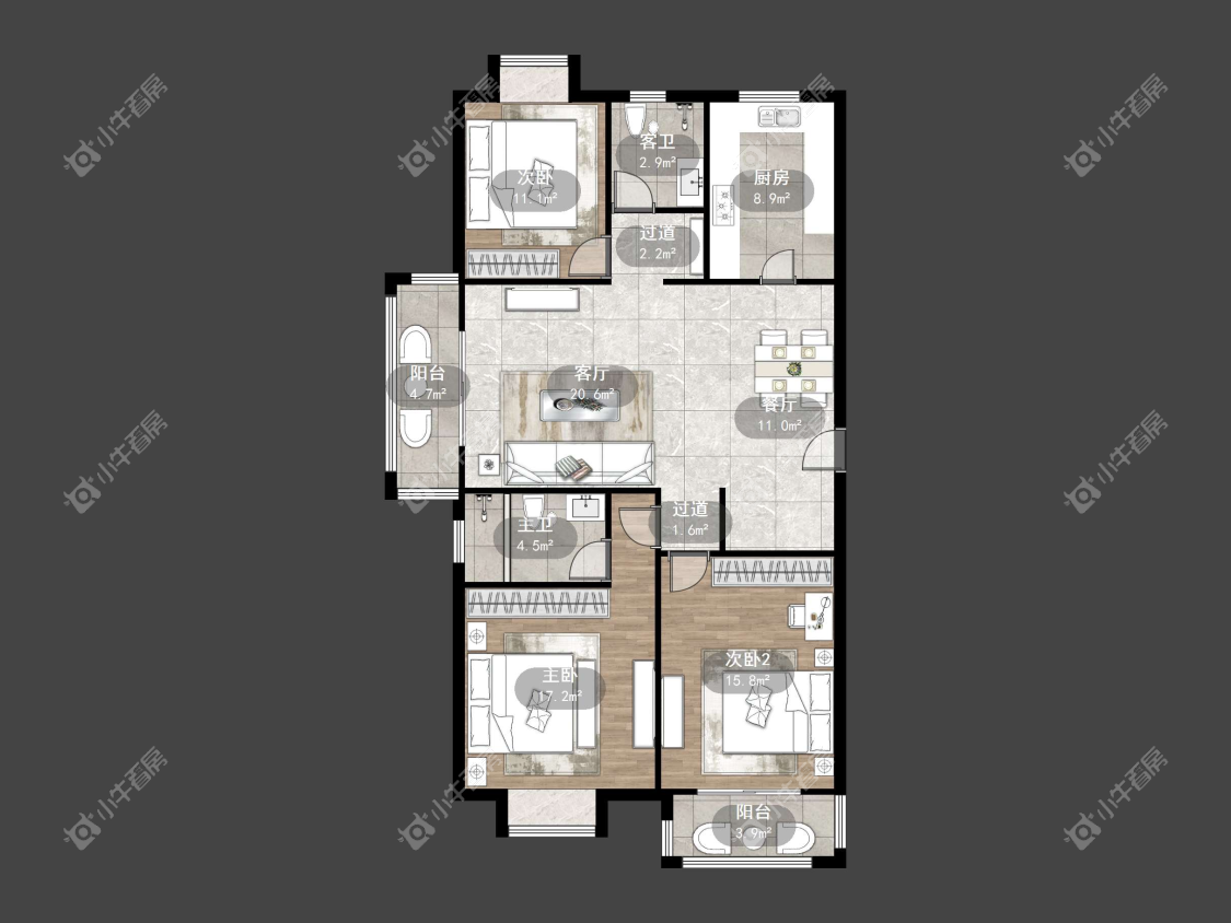 镇江汇金天地在售二手房源户型图_小牛看房