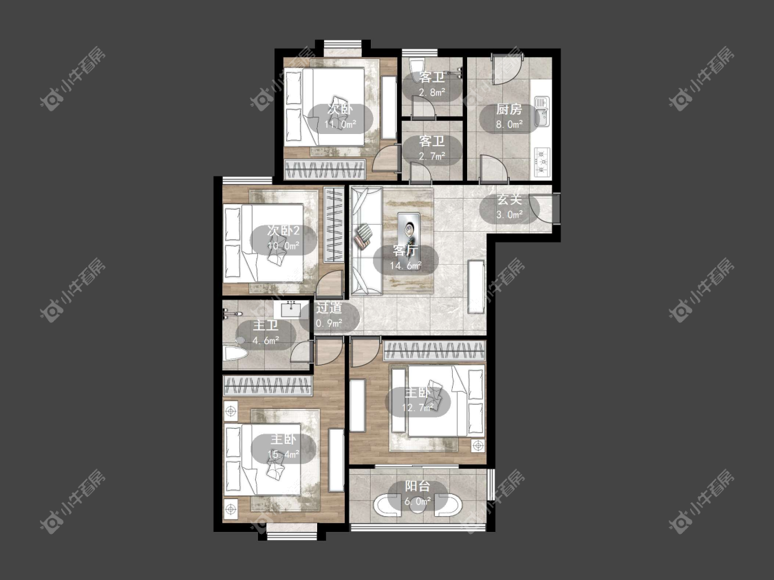 镇江嘉荟新城在售二手房源户型图_小牛看房