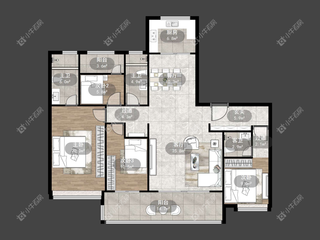 镇江璞悦观邸在售二手房源户型图_小牛看房