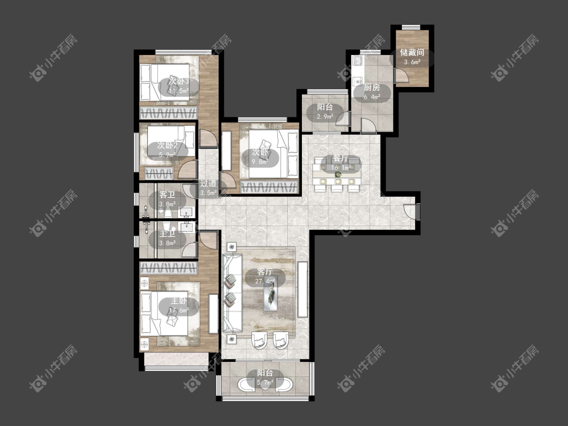 镇江恒大城在售二手房源户型图_小牛看房