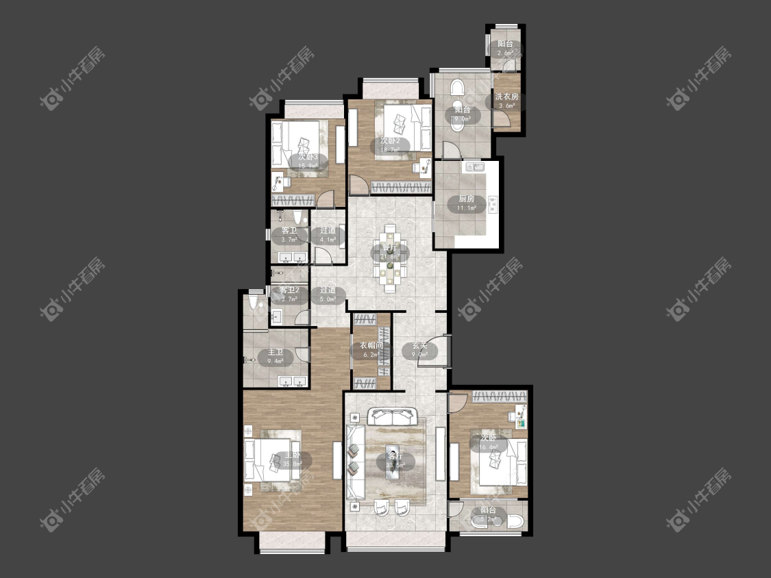 镇江恒大名都二三期在售二手房源户型图_小牛看房