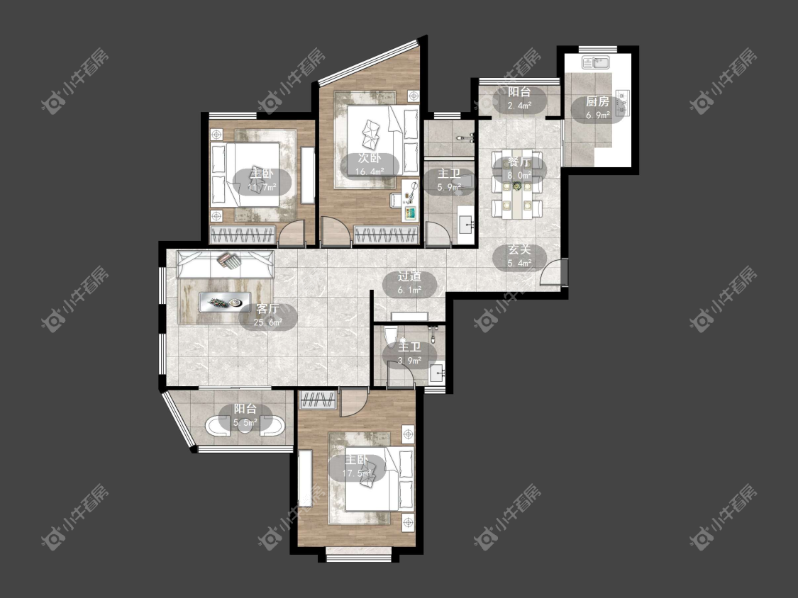 镇江澳都花城在售二手房源户型图_小牛看房