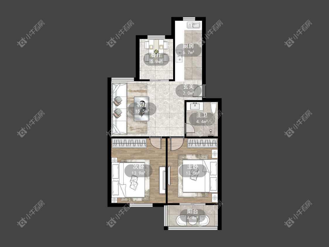 镇江紫荆花园在售二手房源户型图_小牛看房