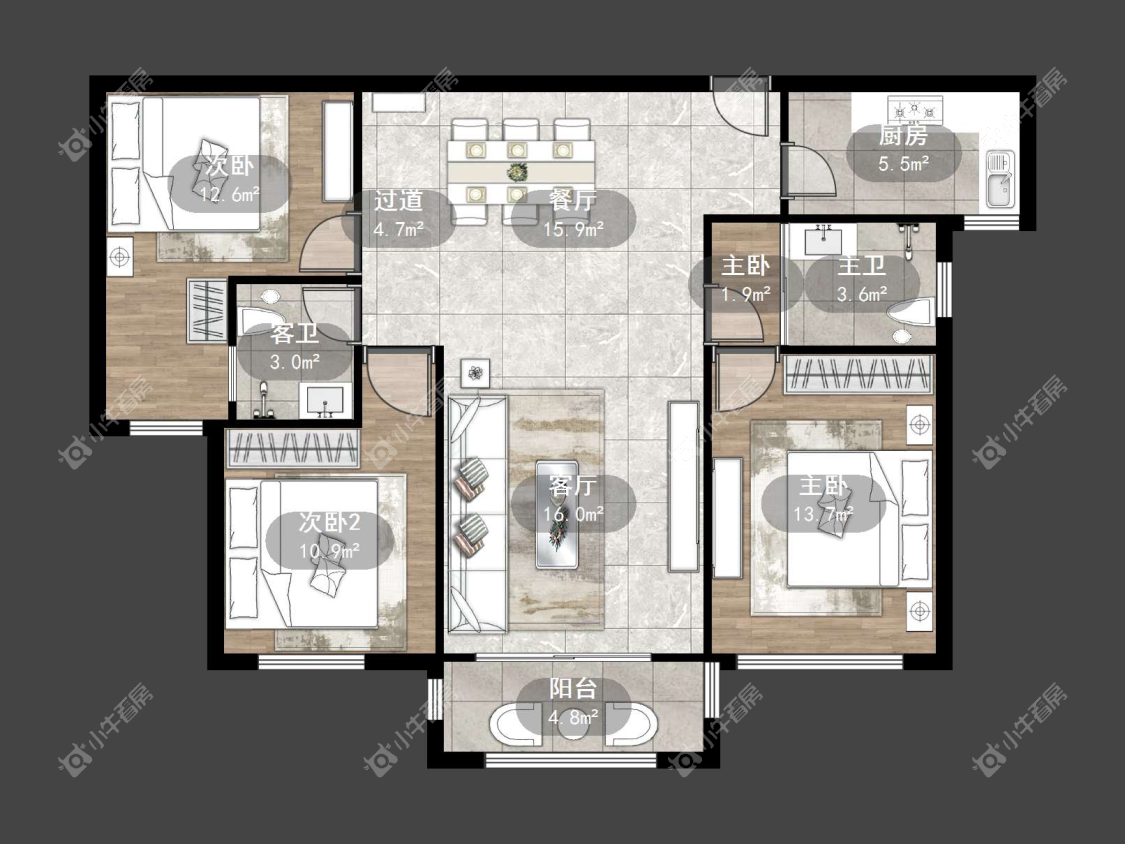 镇江信达香堤国际在售二手房源户型图_小牛看房